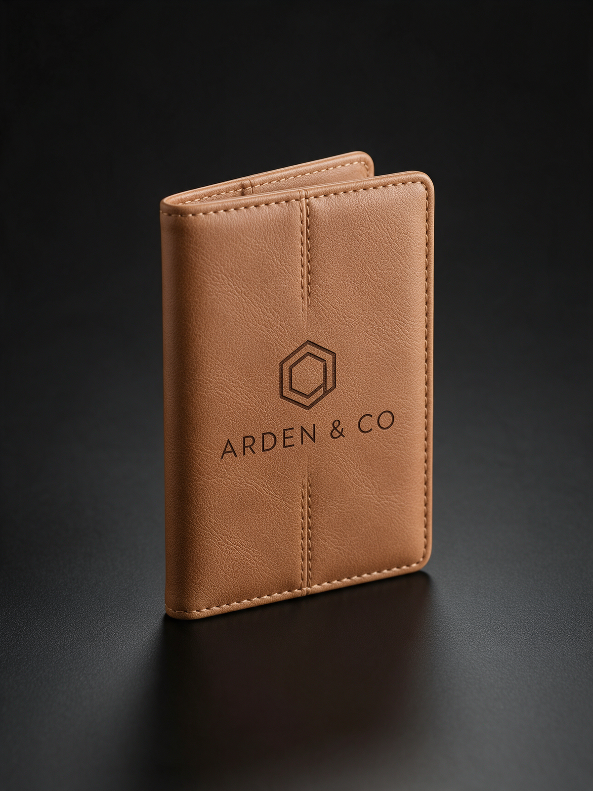 rawhide leatherette passport wallet laser engraved with a logo